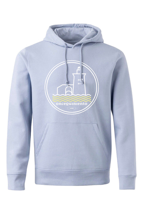 Hoodie con Faro Blanco y Olas Amarillas
