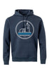 Hoodie con Faro Blanco y Olas Azules