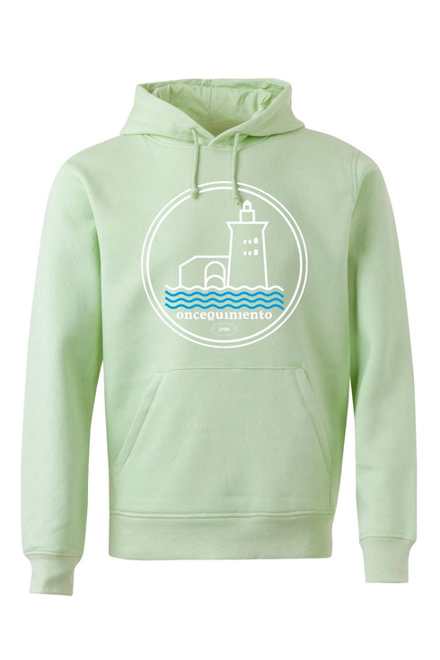 Hoodie con Faro Blanco y Olas Azules
