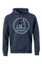 Hoodie con Faro Blanco y Olas Verdes
