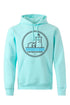 Hoodie con Faro Negro y Olas Azules