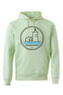 Hoodie con Faro Negro y Olas Azules