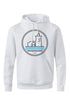 Hoodie con Faro Negro y Olas Azules