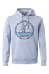 Hoodie con Faro Negro y Olas Azules